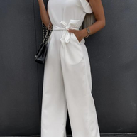 WW | Elegante Einfarbige Taschen Frenulum O-Ausschnitt Reguläre Jumpsuits - 5 Farben