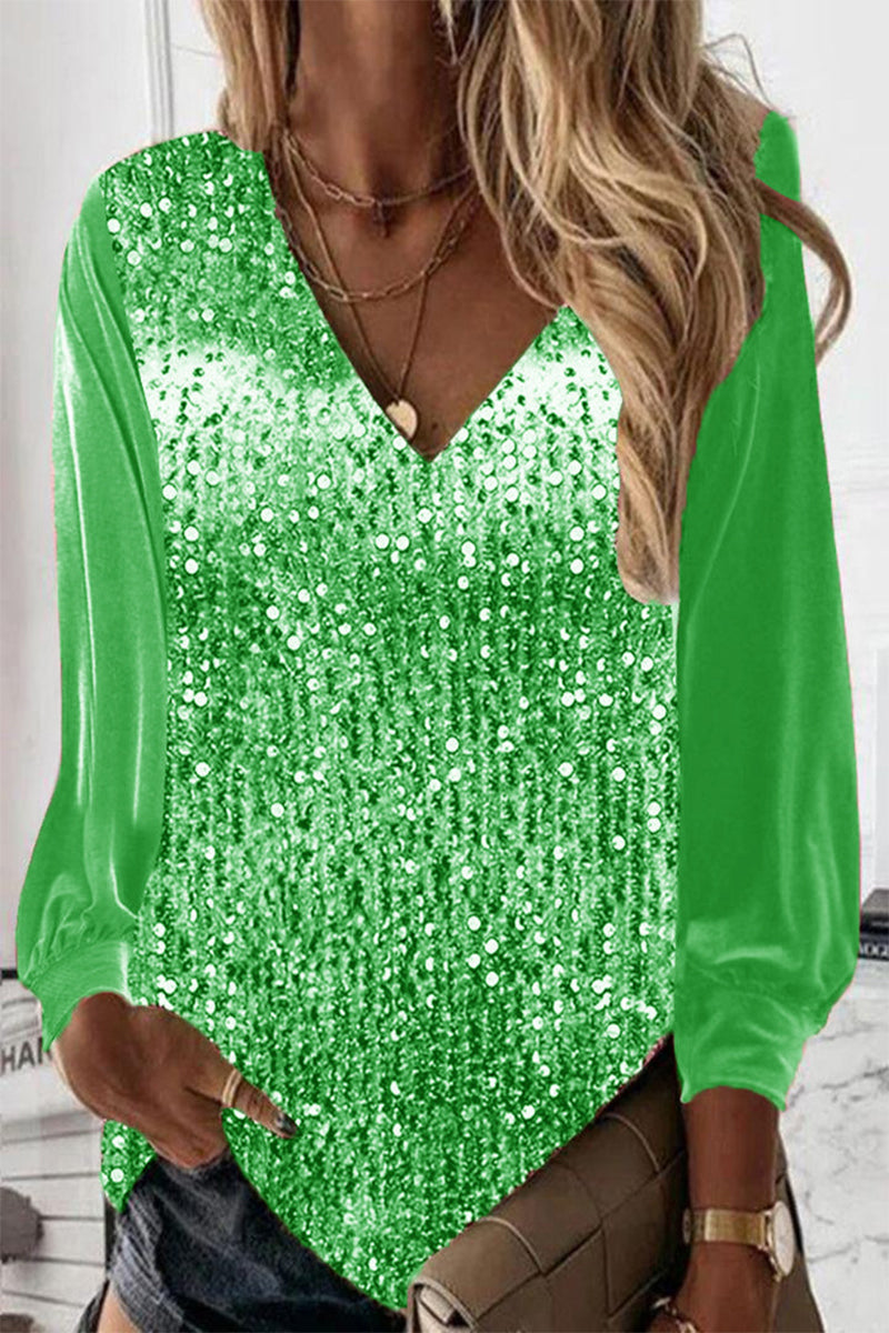 W&W Mode | Schlichte Glitzerbluse