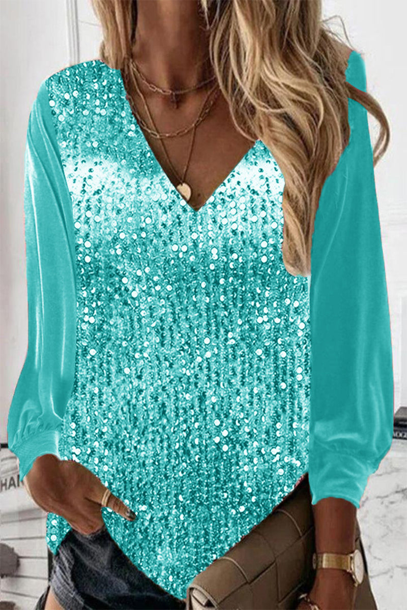 W&W Mode | Schlichte Glitzerbluse