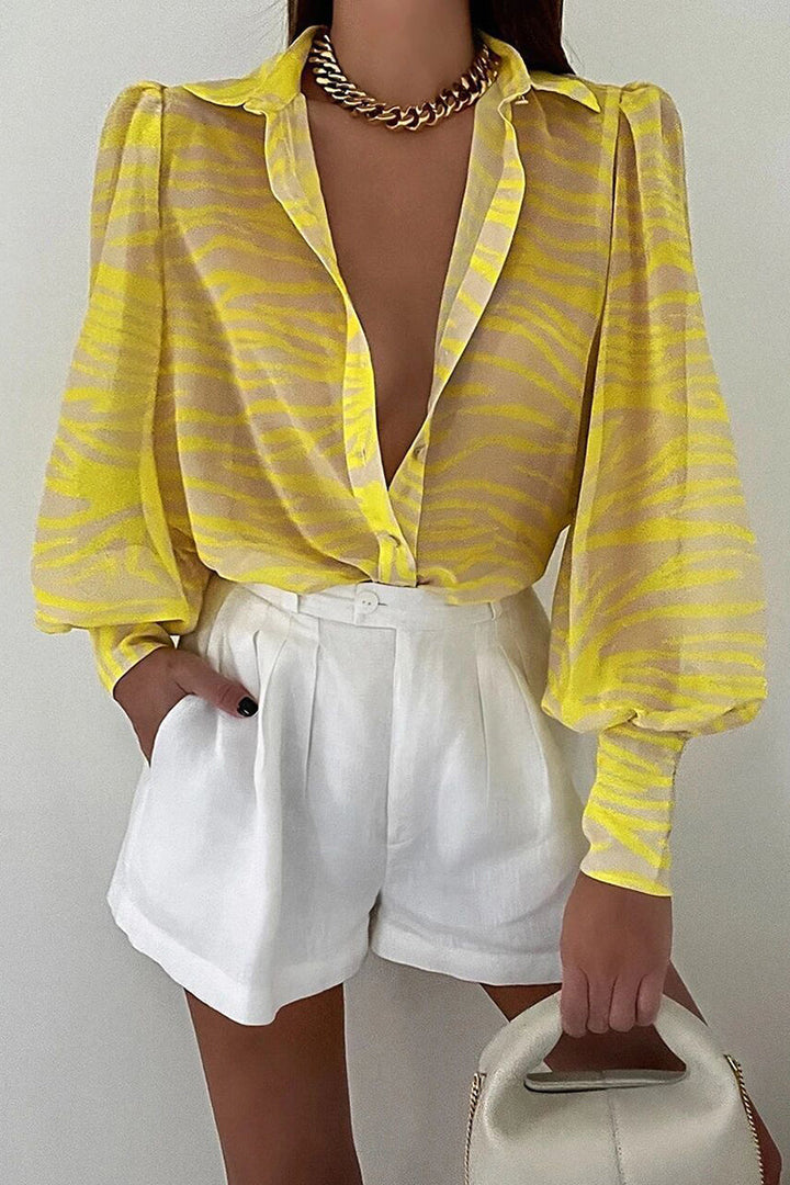 W&W Mode | Blumenbluse mit Puffärmeln für Damen