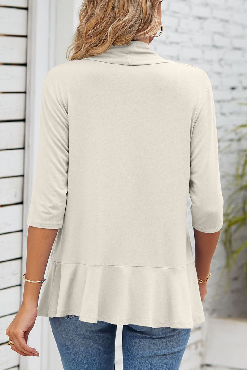 WW | Daily Simplicity Solid Flounce V-Ausschnitt Oberbekleidung