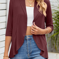 WW | Daily Simplicity Solid Flounce V-Ausschnitt Oberbekleidung