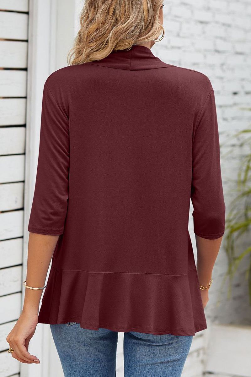 WW | Daily Simplicity Solid Flounce V-Ausschnitt Oberbekleidung