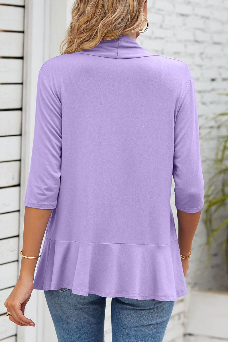 WW | Daily Simplicity Solid Flounce V-Ausschnitt Oberbekleidung