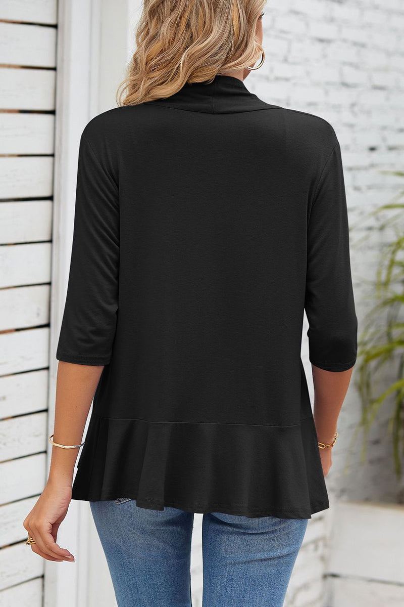 WW | Daily Simplicity Solid Flounce V-Ausschnitt Oberbekleidung