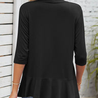 WW | Daily Simplicity Solid Flounce V-Ausschnitt Oberbekleidung