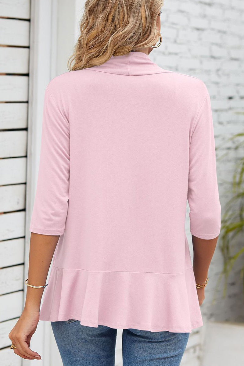 WW | Daily Simplicity Solid Flounce V-Ausschnitt Oberbekleidung