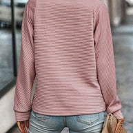 W&W - Einfarbiges Pullover-Top mit V-Ausschnitt