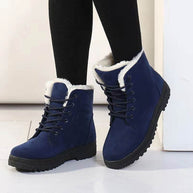 WW | Winter Stiefeletten Damen – Gefütterte Stiefel mit flacher Sohle und Schnürung