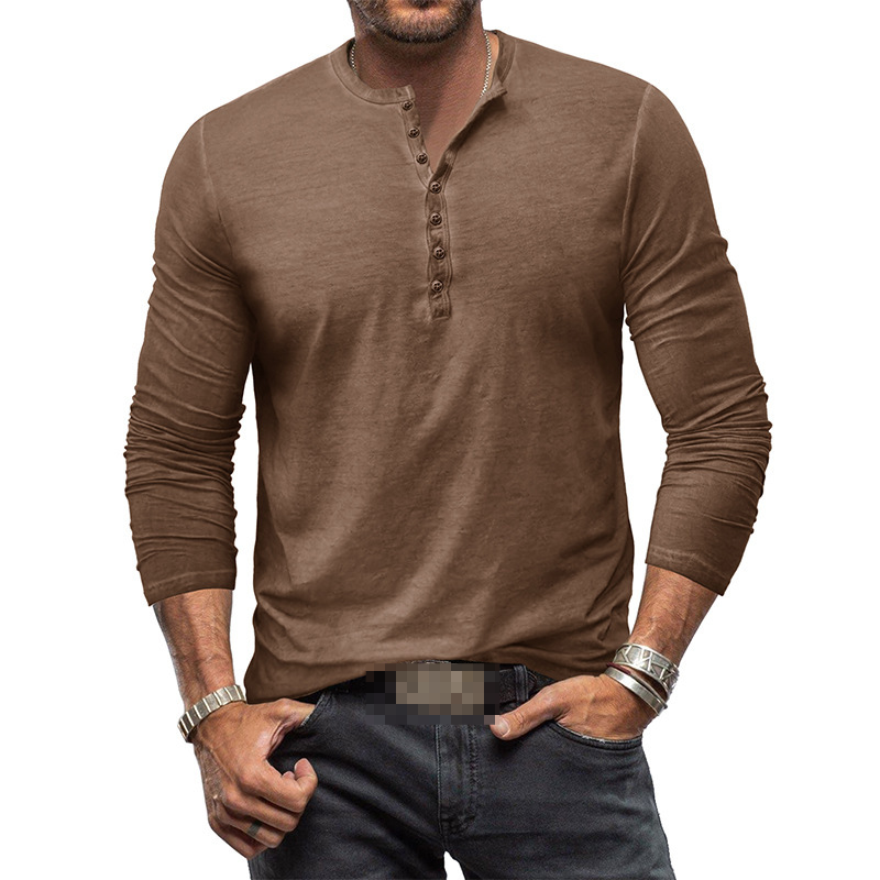WW | Henley Shirt Für Herren Mit Langen Ärmeln