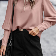 Pamela™ - Elegante solide Knöpfe O-Ausschnitt Tops