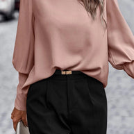 Pamela™ - Elegante solide Knöpfe O-Ausschnitt Tops