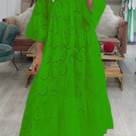 WW | Lässige Einfarbige Ausgeschnittene Vausschnitt Alinienkleider