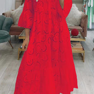 WW | Lässige Einfarbige Ausgeschnittene Vausschnitt Alinienkleider