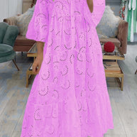 WW | Lässige Einfarbige Ausgeschnittene Vausschnitt Alinienkleider