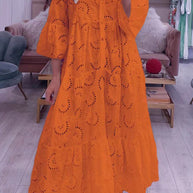 WW | Lässige Einfarbige Ausgeschnittene Vausschnitt Alinienkleider