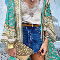 WW | College Print Patchwork Strickjacke Kragen Außenbekleidung