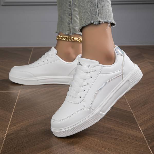 WW | Sneaker Weiße Sneaker mit Gold/Silber Details