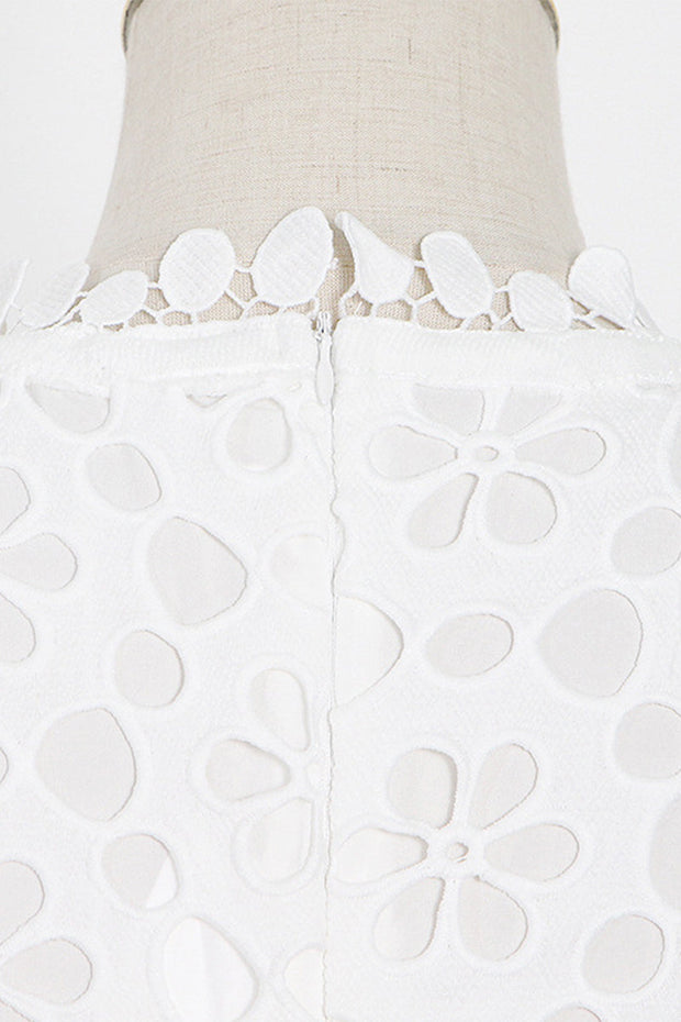 WW | Elegante Einfarbige Ausgehöhlte V-Ausschnitt Taillierte Rock Kurzarm Kleid