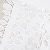 WW | Elegante Einfarbige Ausgehöhlte V-Ausschnitt Taillierte Rock Kurzarm Kleid