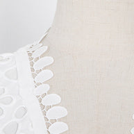 WW | Elegante Einfarbige Ausgehöhlte V-Ausschnitt Taillierte Rock Kurzarm Kleid