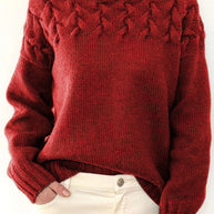 WW | Lässiger Einfarbiger Strickpullover mit Rollkragen - 11 Farben