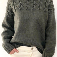 WW | Lässiger Einfarbiger Strickpullover mit Rollkragen - 11 Farben
