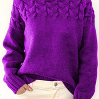 WW | Lässiger Einfarbiger Strickpullover mit Rollkragen - 11 Farben