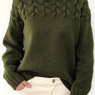 WW | Lässiger Einfarbiger Strickpullover mit Rollkragen - 11 Farben