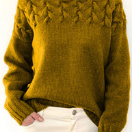 WW | Lässiger Einfarbiger Strickpullover mit Rollkragen - 11 Farben