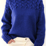 WW | Lässiger Einfarbiger Strickpullover mit Rollkragen - 11 Farben