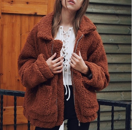 W&W Mode | Damen Fleece Sweatshirt Mit Breitem Kragen