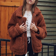 WW | Damen Fleece Sweatshirt Mit Breitem Kragen