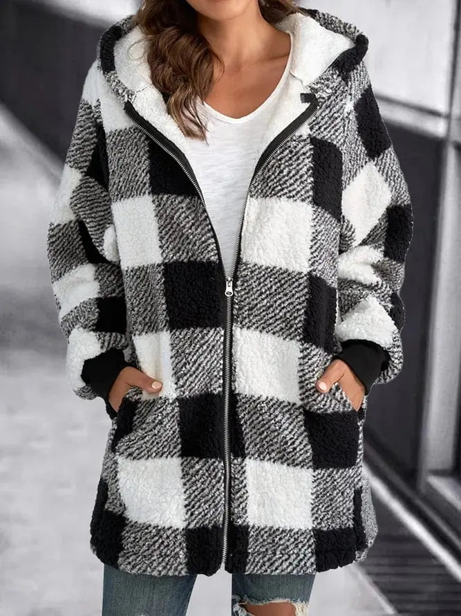 W&W Mode - Fleecejacke mit Kapuze für Damen