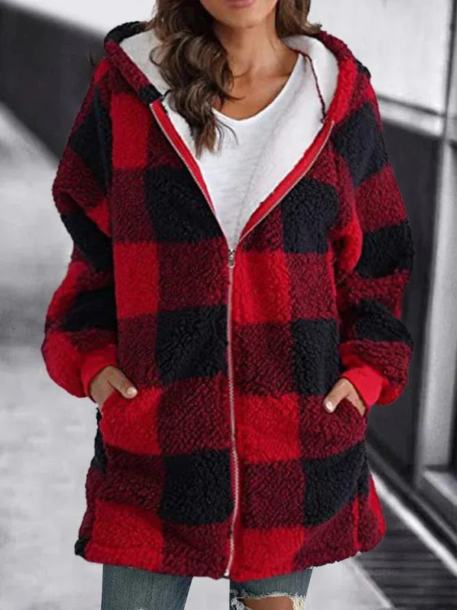 W&W Mode - Fleecejacke mit Kapuze für Damen