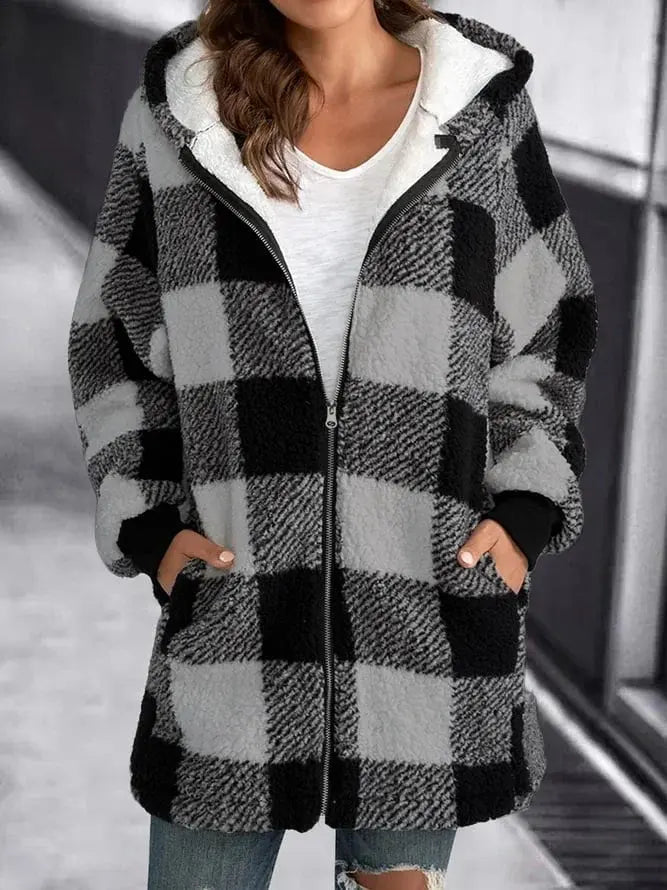 W&W Mode - Fleecejacke mit Kapuze für Damen