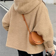 WW | Einfarbige Wendbare Jacke Mit Kapuze Und Reißverschluss