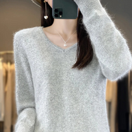 WW | Cashmere Pullover Damen V-ausschnitt Leichter und Weicher Strickpullover