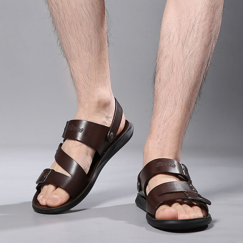 W&W Mode | Sandalen Aus Spaltleder Mit Schnalle