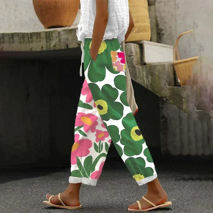 W&W Mode | Grüne Hose Mit Frischem Blumendruck