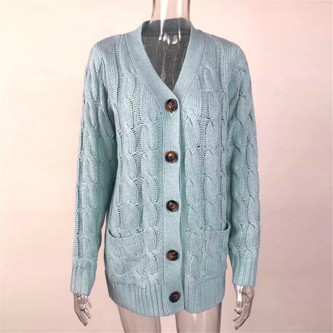 W&W Mode | Stylische Lange Strickjacke Für Damen Mit Knopfleiste