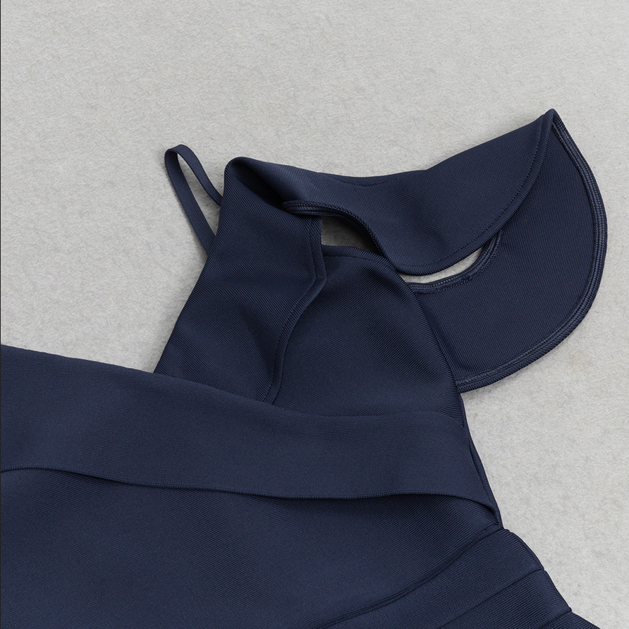 Midikleid mit Umschlagbund | Blau