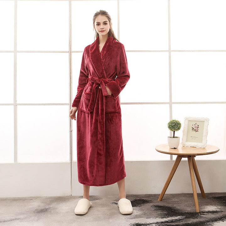 W&W Mode | Eleganter Coral Fleece Flanell-Bademantel für Paare