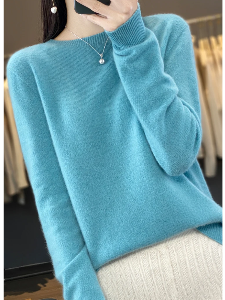 WW | Kaschmir Pullover Damen Runder Ausschnitt Weicher und Eleganter Strickpullover