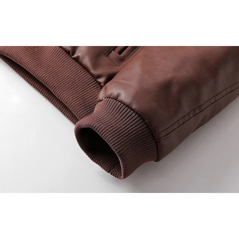 WW | Lederjacke Herren Mit Reißverschluss, Klassische Jacke Aus Echtleder