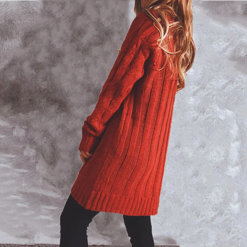 W&W Mode | Wollstrickjacke Damen Mit Zopfmuster Und Holzknöpfen, Lockere