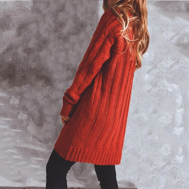 W&W Mode | Wollstrickjacke Damen Mit Zopfmuster Und Holzknöpfen, Lockere