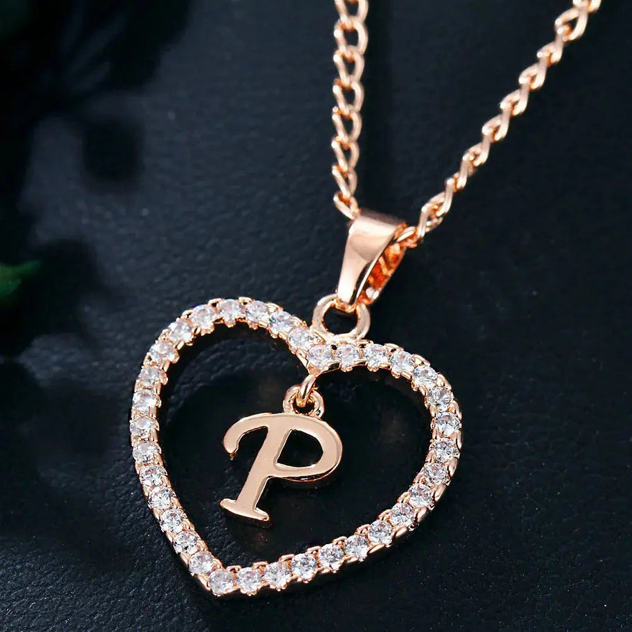 WW | Buchstaben Zirkon Liebe Kette Schmuck Anhänger
