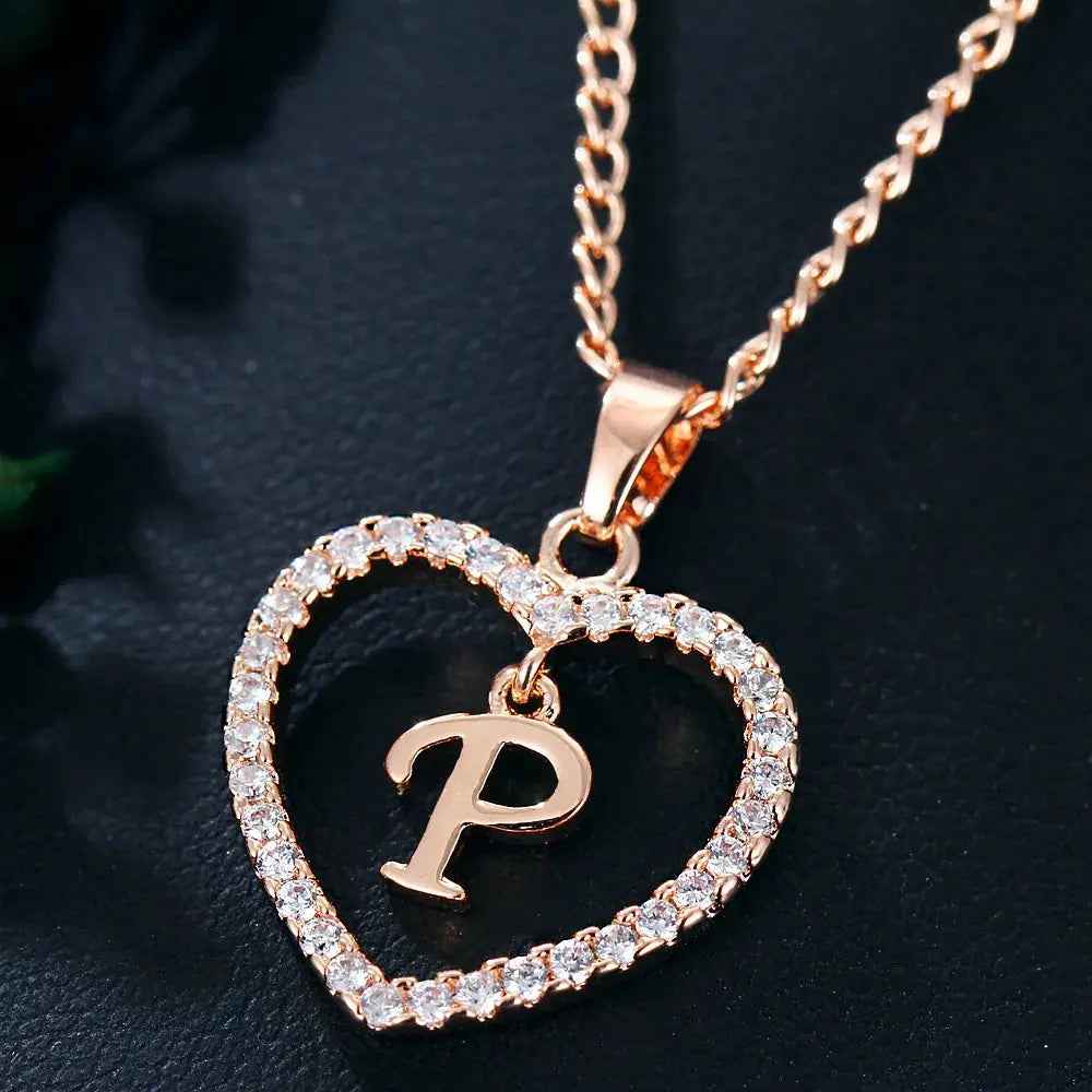 WW | Buchstaben Zirkon Liebe Kette Schmuck Anhänger