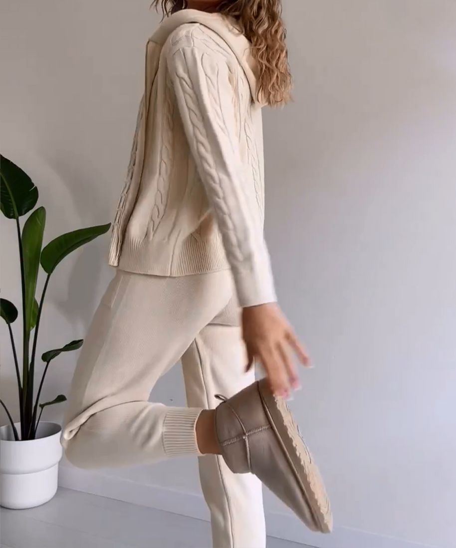 Anja™ - 2-teiliges Set mit Strickjacke und lässigem Jacquard-Pullover